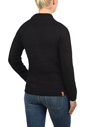 BlendShe Khola Jersey De Punto Suéter Sudadera De Punto Grueso para Mujer con Cuello Alto, tamaño:M, Color:Black (20100)