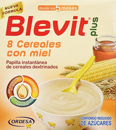 Blevit Plus 8 Cereales Miel, 1 unidad 600 gr. A partir de los 5 meses.