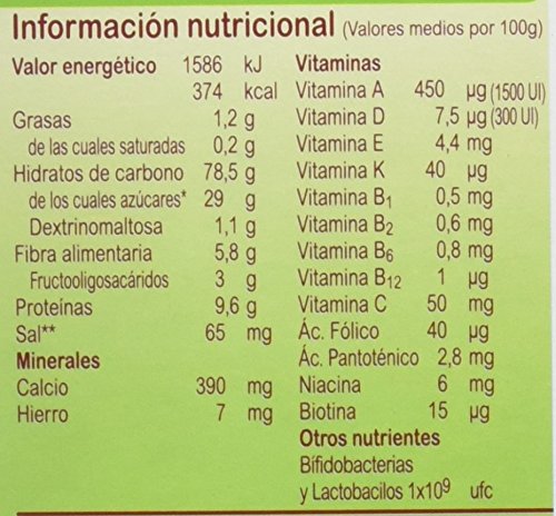 Blevit Plus Duplo 8 Cereales y Frutas, 1 unidad 600 gr. A partir de los 5 meses, contiene gluten.