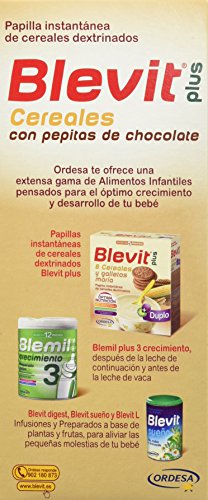 Blevit Plus Trocitos Cereales con Pepitas de Chocolate, 1 unidad 600 gr. A partir de los 12 meses. Sus primeros cereales para masticar