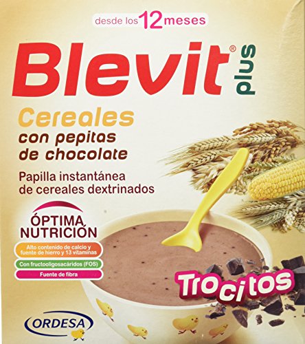 Blevit Plus Trocitos Cereales con Pepitas de Chocolate, 1 unidad 600 gr. A partir de los 12 meses. Sus primeros cereales para masticar