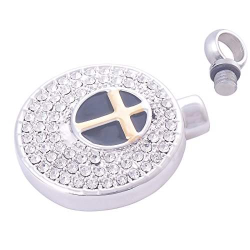 Blisfille Colgante Urna Corazon Colgantes Mujer Cruz Colgantes Hombre Acero Inoxidable Collar Blanco Fiesta