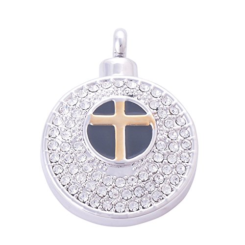 Blisfille Colgante Urna Corazon Colgantes Mujer Cruz Colgantes Hombre Acero Inoxidable Collar Blanco Fiesta