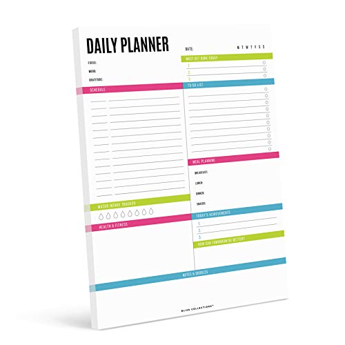 Bliss Collections - Planificador diario, 50 hojas sin fechas, calendario diario, planificador de tareas, lista de tareas, organizador de programación de productividad, 8.5 x 11 cm