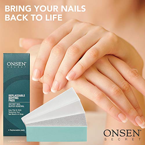 Bloque de pulidor de uñas - Tiras de repuesto 3 formas de pulido - lima, suave, brillo, mini pulidor de uñas natural con 3 lados - grueso, suave, sedoso para cuidado profesional de uñas por Onsen