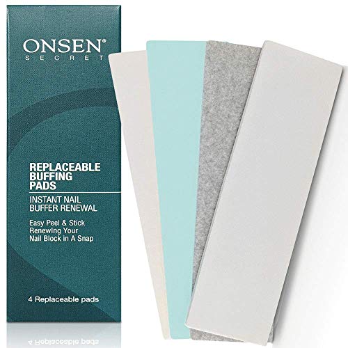 Bloque de pulidor de uñas - Tiras de repuesto 3 formas de pulido - lima, suave, brillo, mini pulidor de uñas natural con 3 lados - grueso, suave, sedoso para cuidado profesional de uñas por Onsen