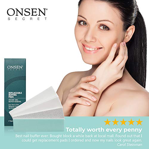 Bloque de pulidor de uñas - Tiras de repuesto 3 formas de pulido - lima, suave, brillo, mini pulidor de uñas natural con 3 lados - grueso, suave, sedoso para cuidado profesional de uñas por Onsen