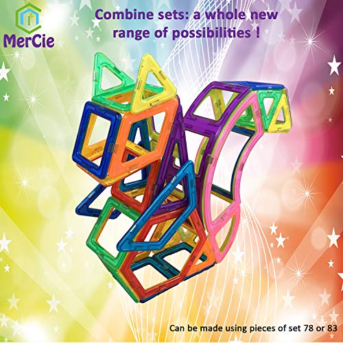 Bloques de construcción magnéticos │ 36 Piezas RARAS compatibles con otros juegos (6,5 cm) todas las marcas + Caja de plástico de almacenamiento│ Gran Regalo para niños y niñas mayores de 3 años