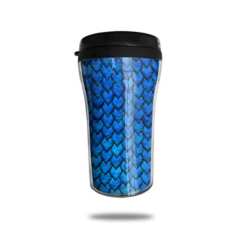 Blue Dragon Skin - Taza de café reutilizable, respetuosa con el medio ambiente, a prueba de fugas, durabilidad para bebidas calientes, viajes, senderismo