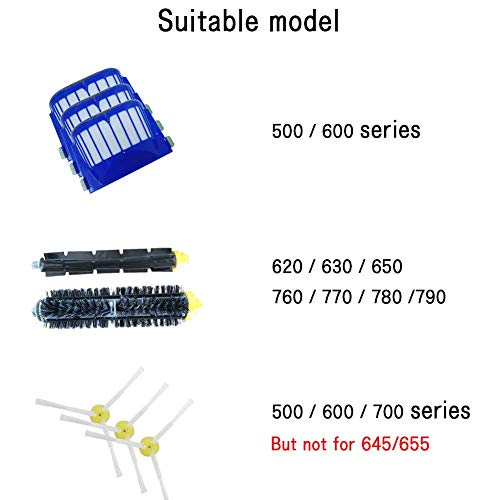Blue Power Repuestos de Accesorios para Aspiradoras iRobot Roomba Serie 600 605 610 615 616 620 625 630 631 632 639 650 651 660 670 680 681 691 Kit Cepillos Recambios para Aspiradoras de Filter-15PCS