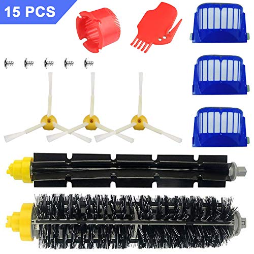 Blue Power Repuestos de Accesorios para Aspiradoras iRobot Roomba Serie 600 605 610 615 616 620 625 630 631 632 639 650 651 660 670 680 681 691 Kit Cepillos Recambios para Aspiradoras de Filter-15PCS