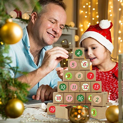 Bluelves Calendario de Adviento, Advent Calendar 2020, Calendario Adviento DIY, Calendario Adviento Navidad, Calendarios de Adviento con 24 Adhesivos Digitales de Adviento