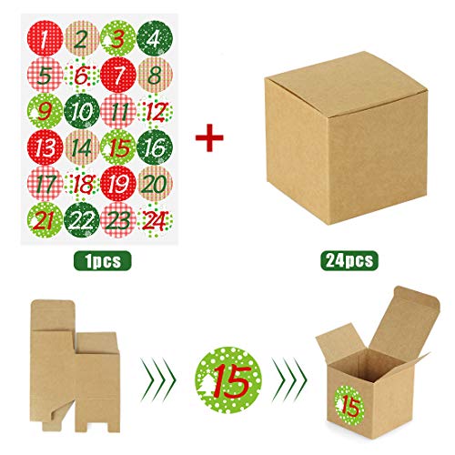 Bluelves Calendario de Adviento, Advent Calendar 2020, Calendario Adviento DIY, Calendario Adviento Navidad, Calendarios de Adviento con 24 Adhesivos Digitales de Adviento