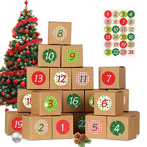 Bluelves Calendario de Adviento, Advent Calendar 2020, Calendario Adviento DIY, Calendario Adviento Navidad, Calendarios de Adviento con 24 Adhesivos Digitales de Adviento