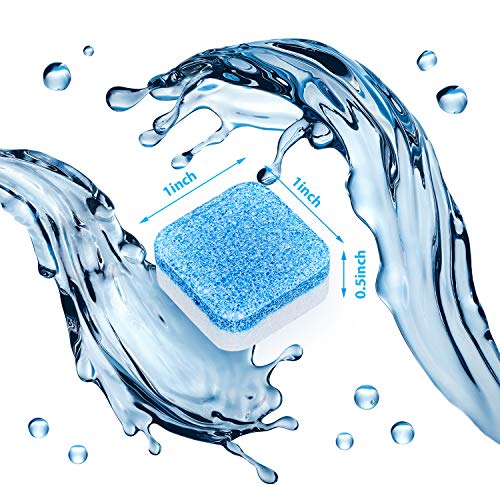 Blulu 16 Piezas Limpiador Sólido de Lavadora Tableta Efervescente Removedor de Limpieza Profunda de Lavadora con Descontaminación Triple para Baño Habitación Cocina