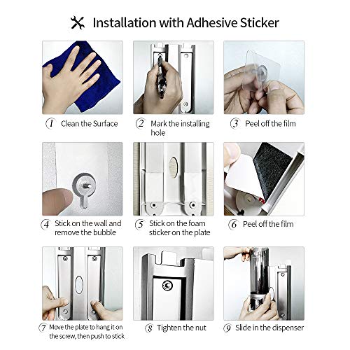 Blusea Dispensador de Jabón, CHUANGDIAN 3 * 200ml Dispensador de Gel de Ducha, para Montaje en Pared, Caja de Champú