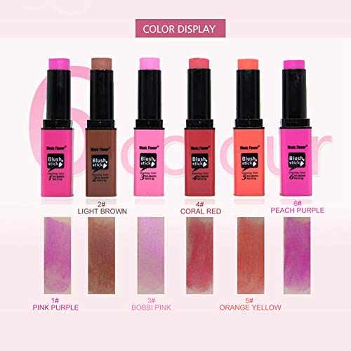 Blush Stick, Maquillaje de la cara Blush Powder Colorete mate Destacando la paleta cosmética(Rojo coral)