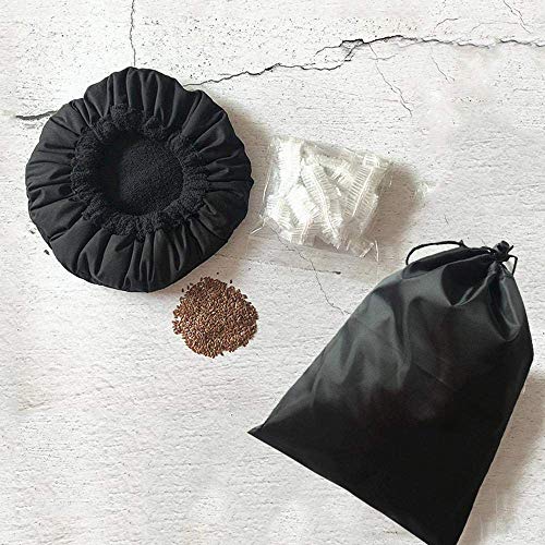 Bocotoer - Gorro térmico con Paquete de 10 Gorros de Ducha Desechables para microondas, para SPA, Color Negro