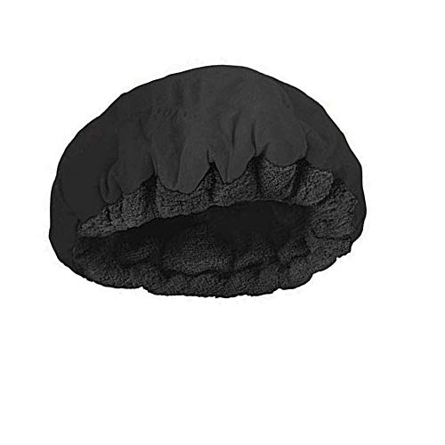 Bocotoer - Gorro térmico con Paquete de 10 Gorros de Ducha Desechables para microondas, para SPA, Color Negro