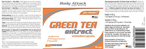 Body Attack Green Tea Extract - Pack of 100 Capsules (Pack of 2)