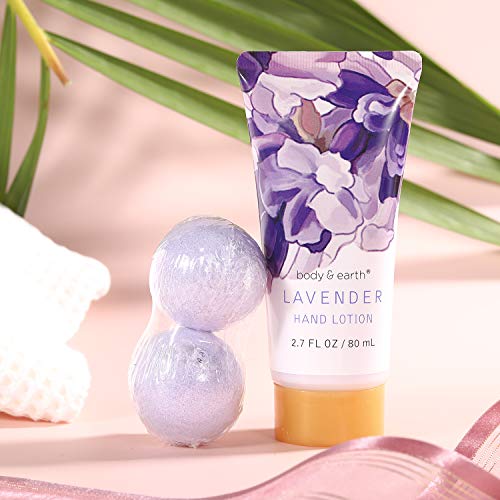 Body & Earth Set de Baño y Ducha, Set de Regalos Pequeños para Mujer, Fragancia Lavanda,Regalo Ideal para Cumpleaños Navidad