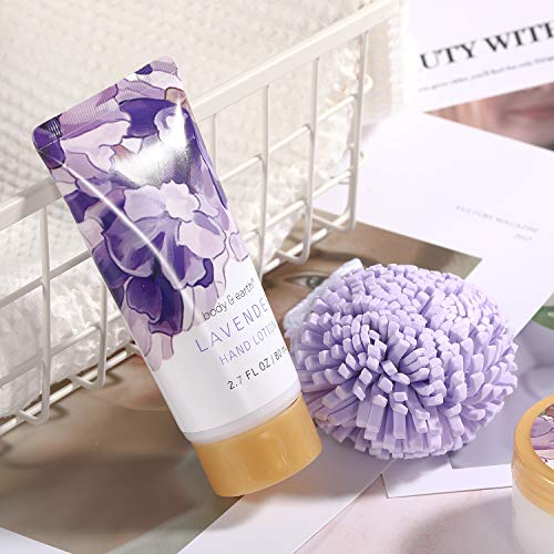 Body & Earth Set de Baño y Ducha, Set de Regalos Pequeños para Mujer, Fragancia Lavanda,Regalo Ideal para Cumpleaños Navidad