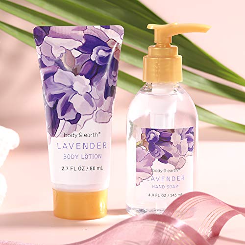 Body & Earth Set de Baño y Ducha, Set de Regalos Pequeños para Mujer, Fragancia Lavanda,Regalo Ideal para Cumpleaños Navidad