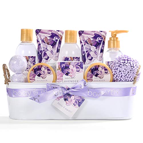 Body & Earth Set de Baño y Ducha, Set de Regalos Pequeños para Mujer, Fragancia Lavanda,Regalo Ideal para Cumpleaños Navidad