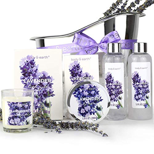 Body & Earth Set de Regalo de Baño para Mujer, Regalos Originales para Mujer, Fragancia Lavanda
