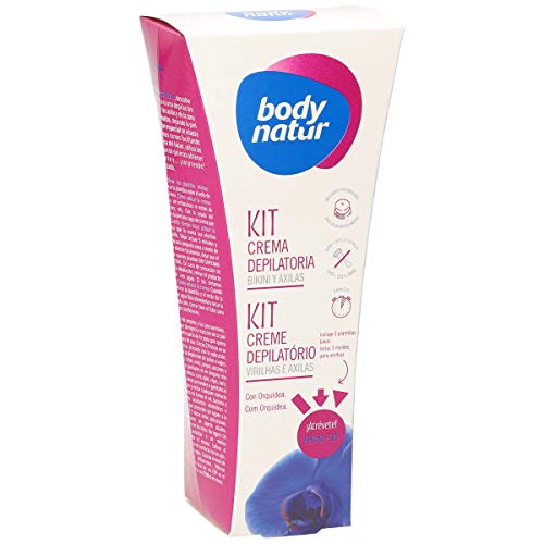 BODY NATUR kit crema depilatoria bikini y axilas con orquídea tubo 75 ml