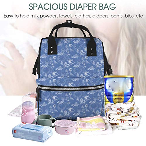 BOFJHASIFHAOAS Alice In Wonderland Mummy Bags Multi-Function Travel Backpack Nappy Bag