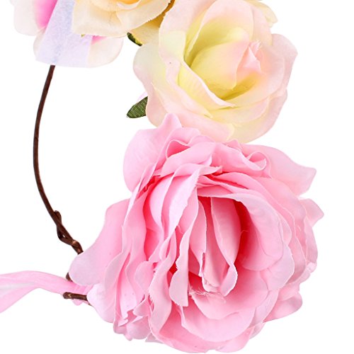 Boho Guirnalda Diadema de Pelo de Niñas Decorativo de Casa Hotel Restaurantes Centro Commercial - Rosa (para mujeres y niños)