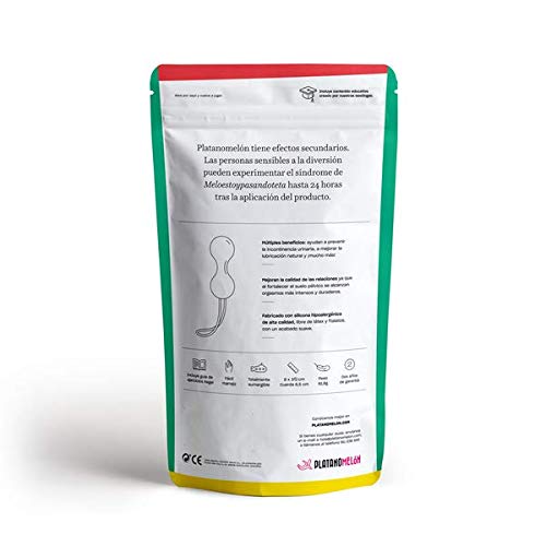 Bolas Chinas Ada de silicona médica hipoalergénica para entrenar el suelo pélvico y realizar ejercicios Kegel de Platanomelón (Fucsia)