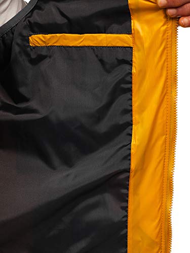 BOLF Hombre Chaleco con Capucha Cierre de Cremallera Estilo Diario Nature 6105 Amarillo M [4D4]
