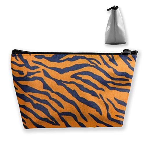 Bolsa de Almacenamiento Trapezoidal multifunción, Maquillaje, Neceser pequeño con Cremallera, Color Morado Tiger Print Animal Print Cool Talla única