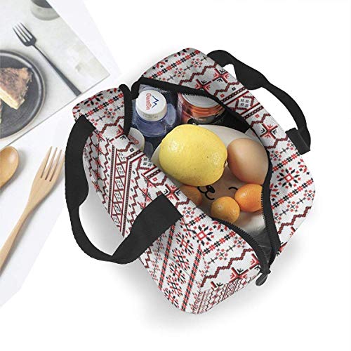 Bolsa de almuerzo aislada portátil con calendario perpetuo para mujeres y hombres, bolsa de almuerzo reutilizable con bolsillo frontal para P