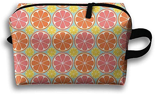 Bolsa de artículos de tocador de viaje de dibujos animados de limón rebanadas teléfono moneda bolsa de cosméticos bolsa de almacenamiento organizador multifunción