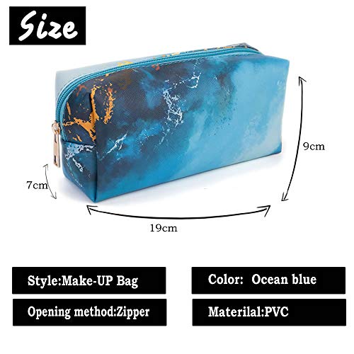 Bolsa de aseo cosmetica,para llevar maquillaje fundamental de bolsa de aseo portátil impermeable de bolsa de organizador viaje diaria organizador de artículos de aseo al aire libre,azul