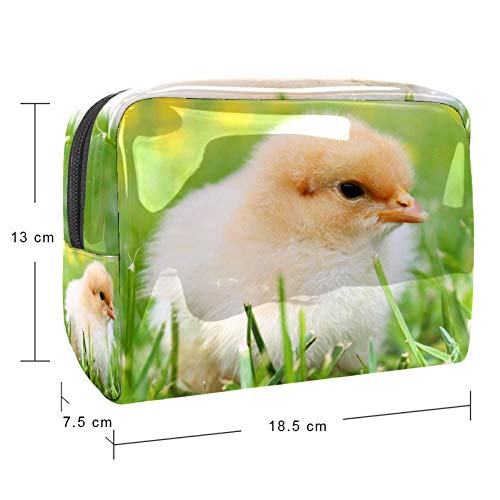Bolsa de Aseo Neceser Polluelo del Prado Hombre y Mujeres Impermeable Neceser de Viaje Bolsa de Cosmético Viajes Vacaciones Fiesta Elementos Esenciales 18.5x7.5x13cm