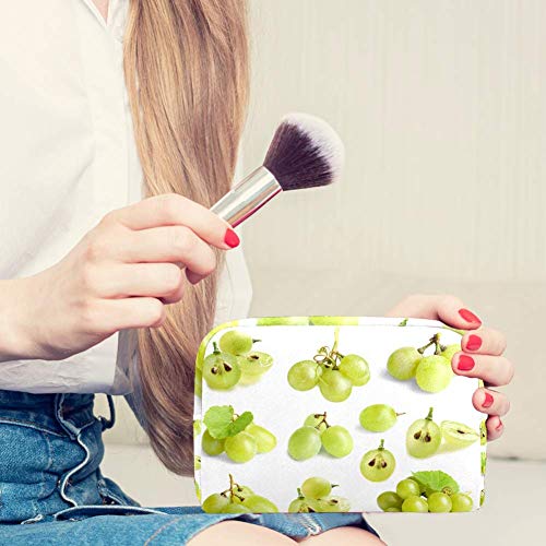 Bolsa de brochas de maquillaje personalizable, portátil, bolsa de aseo para mujer, bolsa de cosméticos, organizador de viaje, uvas frescas