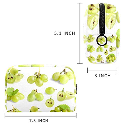 Bolsa de brochas de maquillaje personalizable, portátil, bolsa de aseo para mujer, bolsa de cosméticos, organizador de viaje, uvas frescas