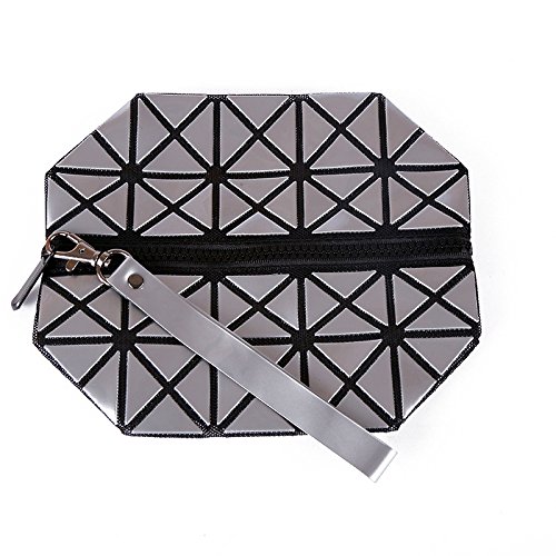 Bolsa de cosmética para el maquillaje, geométrica Plegable Rhombus plegable Grid Cube bolso, herramienta de maquillaje Bolsa de almacenamiento Bolsa de higiene personal Organizador