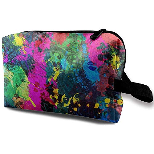 Bolsa de cosméticos de Viaje Bolso de Mano Bolsa de tocador de Tinta Splash Bolsas de Maquillaje pequeñas Organizador de Cajas