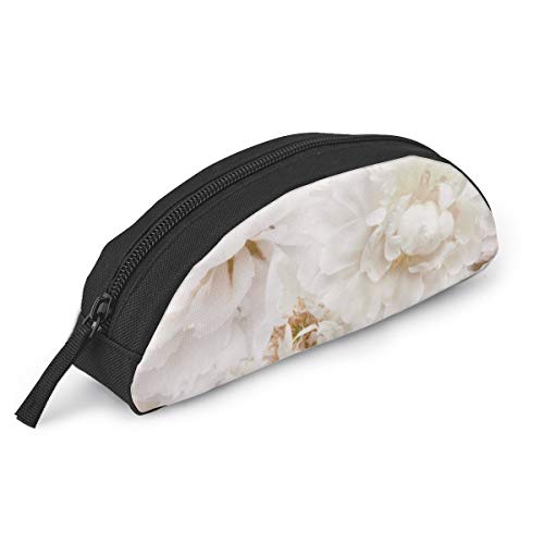 Bolsa de lápices Rosas pastel en rubor rosa y crema Maquillaje Bolígrafo Bolsa Oficina Almacenamiento Organizador Moneda Bolsa de cosméticos