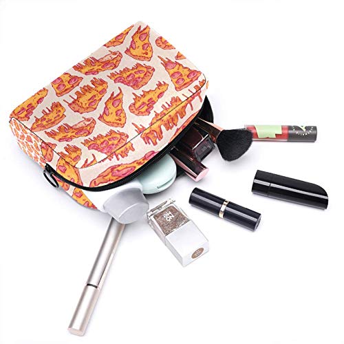 Bolsa de maquillaje con patrón de pizza para maquillaje, bolsa de viaje, portátil, para niñas, mujeres