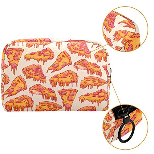 Bolsa de maquillaje con patrón de pizza para maquillaje, bolsa de viaje, portátil, para niñas, mujeres