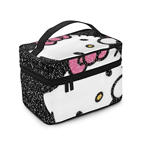 Bolsa de maquillaje, Hello Kitty viaje portátil bolsa de cosméticos grande bolsa de malla cepillo organizador de artículos de tocador para mujeres y niñas