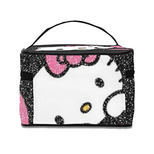 Bolsa de maquillaje, Hello Kitty viaje portátil bolsa de cosméticos grande bolsa de malla cepillo organizador de artículos de tocador para mujeres y niñas