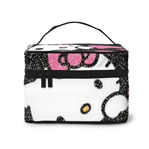 Bolsa de maquillaje, Hello Kitty viaje portátil bolsa de cosméticos grande bolsa de malla cepillo organizador de artículos de tocador para mujeres y niñas
