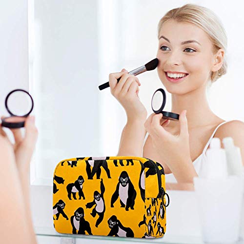 Bolsa de maquillaje personalizada para brochas de maquillaje, bolsas de aseo portátiles para mujeres, bolso cosmético, organizador de viaje Gorilas